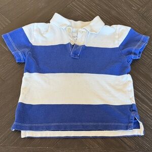 Crewcuts polo, blue stripe, rugby style, white, blue, classic, size 2, toddler